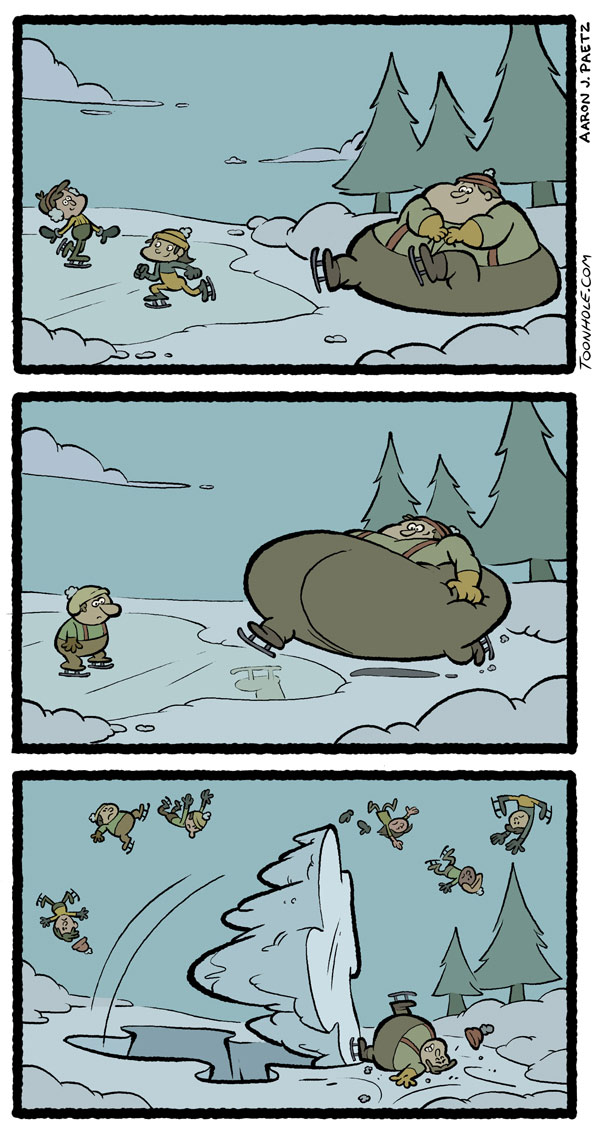 Overweight Ice Skating